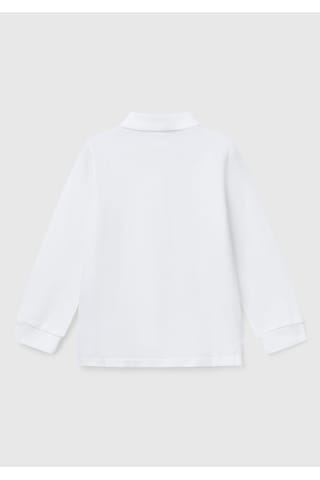 United Colors Of Benetton Erkek Bebek Beyaz Logolu Polo T-shirt Beyaz