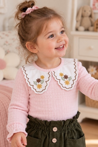 Babyhola 1-3 Yaş Kız Bebek Çocuk Çıtçıtlı Badi Pantolon Şık Alt Üst 2'li Takım Bayramlık 2327 Haki