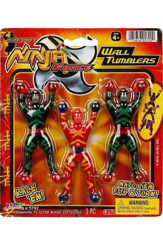 Duvara Yapışan Taklacı Ninja Mavi - Kırmızı, Sarı - Kırmızı