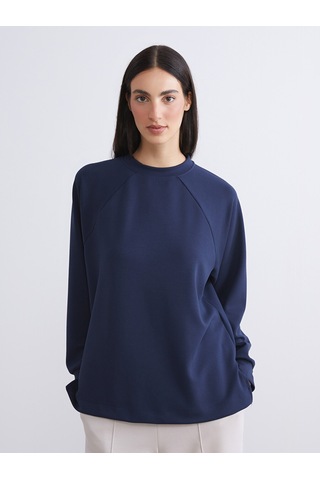 Lcw Everyday Lacivert Oversize Modal Karışımlı Kadın Sweatshirt