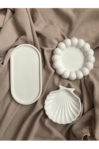 Dekoratif Tabak 3 Lü Oval & Baloncuk Set