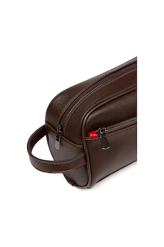 Tuldar Erkek Deri Portföy Clutch Traş Kozmetik Bakım Ve Günlük El Çantası Tul374 Kahverengi - Siyah