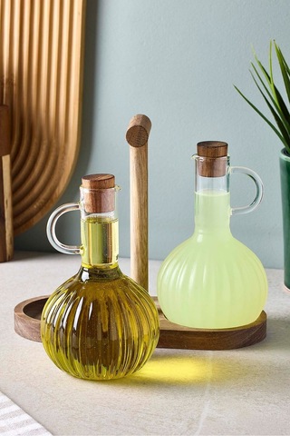 Ralf 2'li 350 Ml Akasya Standlı Yağdanlık-sirkelik Seffaf Şeffaf