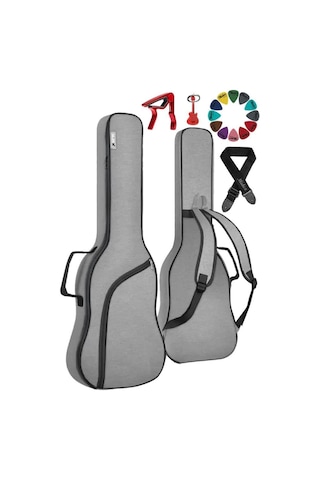 Midex Cs-41pak Akustik Gitar Çantası Soft Case Kılıf Gigbag Askı Capo Pena Dahil