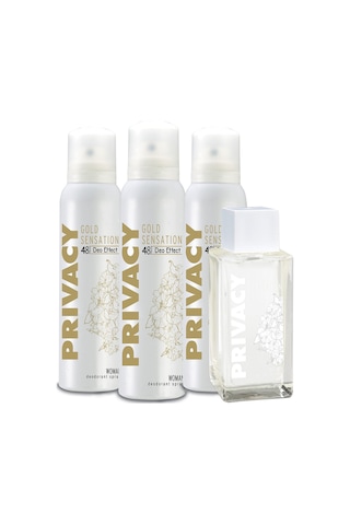 Privacy Gold Sensation Kadın Parfüm EDT 100 ML + Gold Sensation Kadın Sprey Deodorant 3 x 150 ML