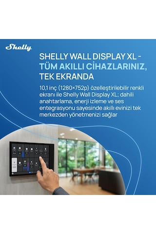 Shelly Wall Display Xl Akıllı Ev Kontrol Paneli Siyah