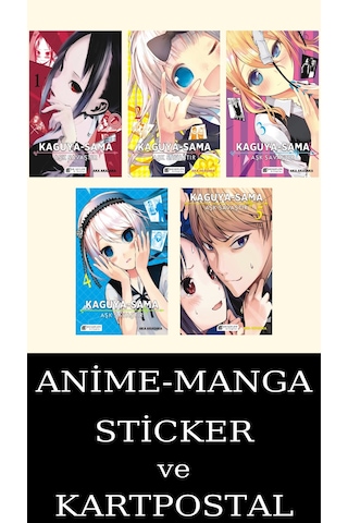 Kaguya-sama 1-2-3-4-5 Manga Seti 5 Kitap / Anime-manga Sticker Ve Kartpostal