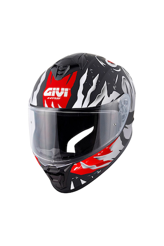 Givi 50.x Sharkbite Motosiklet Kaskı Beyaz-Kırmızı
