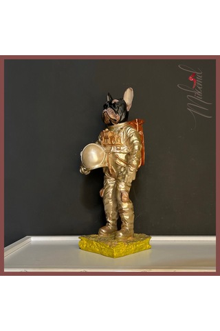 Uzay Fransız Bulldog Tam Takım Elbise, Dekoratif Astronot, El Ya