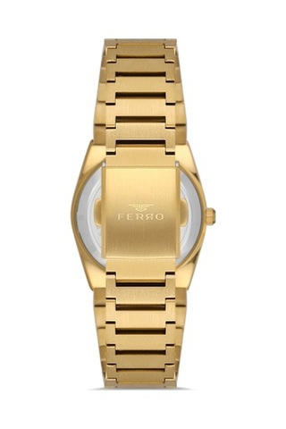 Ferro Fl21495a-b Quartz Çelik Altın Rengi Beyaz Kadran 32 Mm Kadın Kol Saati Altın