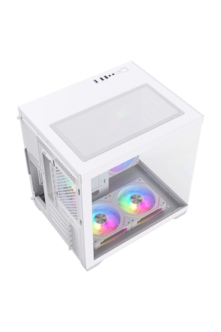 Game İn Game Cool Beyaz 5x12cm Argb Fanlı M.atx Akvaryum Kasa