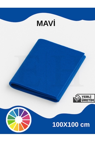 Mavi Renk Metrelik Ince Keçe Kumaş Keçe 1 Mm Aktivite Keçesi Renkli Keçe 1 Metre 100 Cm X 100 Cm