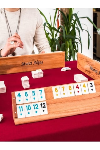 Mobgift Kişiye Özel Ahşap Okey Takımı