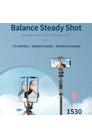 L16 Selfie Çubuğu Uzaktan Kumandalı 153 Cm Tripod Özçekim 360 Derece Alüminyum Masa Üstü Tripod