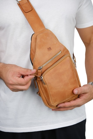Mft Leather Hakiki Deri Unisex Çapraz Çanta Baggy 6981 Tiguan Camel