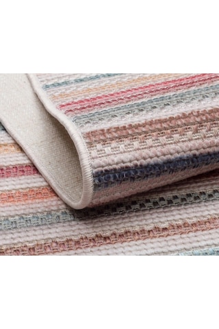 Sola Sn02 Çizgili Pastel İskandinav Oturma Odası Halısı Çok Renkli