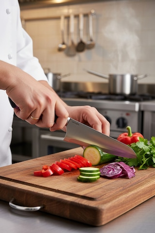 Chefline 5 Parça Mor Mutfak Bıçak Seti + Meyve Bıçağı Hediyeli Paslanmaz Çelik Mor