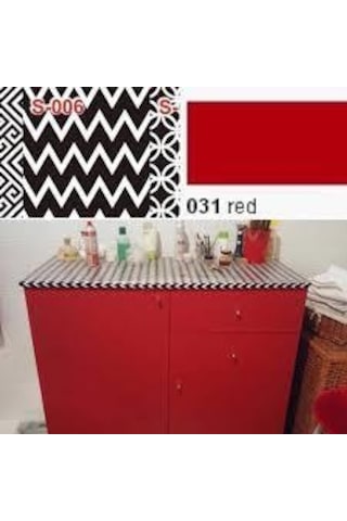 Parlak Kırmızı Yapışkanlı Kaplama Folyosu 61 Cm X 1 Mt