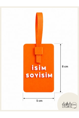 Dailyboo Creates Kişiye Özel İsimlik Bagaj Etiketi-paddle Board Sup Çanta & Valiz İsim Etiketi-kilitli Sistem Özel Tasarım Bagaj Tag Turuncu
