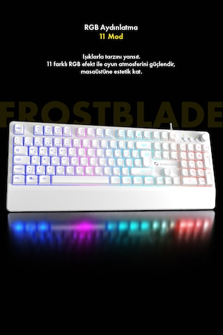 Gameagle Frost Blade Mekanik Hisli Bilek Destekli Rgb Aydınlatmalı Gaming Klavye Oyuncu Klavye
