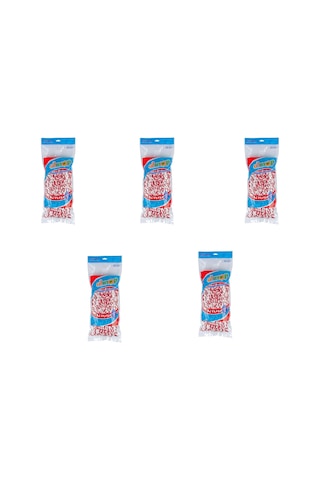 Elmop Pm01 Yedek Vidalı Mop Paspas Püskül Ucu Pamuklu Mikrofiber İpli Mop Yedeği Başlığı 5'li