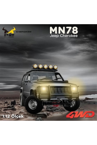 Mn Model Mn78 1/12 Jeep Cherokee 4x4 Rc Model Crawler Offroad Truck Uzaktan Kumandalı Araba Rtr Gümüş+dahili Işık Seti