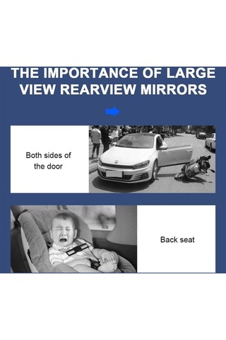 Seametal Geniş Açı Dışbükey Dikiz Aynası Parlama Önleyici Araba İç Dikiz Bebek Çocuk Koltuğu İzle Güneşlik Ayna Kapakları Large