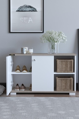 Basic 2 Kapaklı 2 Bölmeli Açık Raflı Ayakkabılık - Cordoba / Beyaz Diğer
