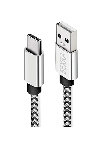Lexroo Usb Type-c Hızlı Şarj Kablosu, 1 Metre, 2.1a, Naylon Örgülü Kopmaz Veri Kablosu, Samsung Uyumlu Standart