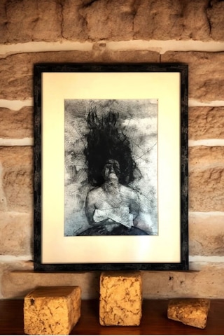 Illustrasyon Dekoratif Ahşap Çerçeve Paspartulu 35x50 Tablo