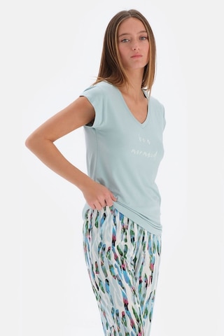 Eros 33580 Kadın V Yaka Kısa Kol Pijama Takımı-mint Mint