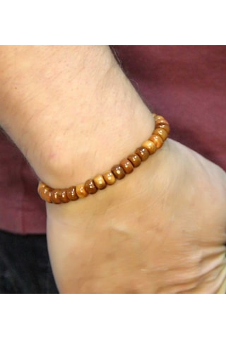 Doğal Kuka Ağacı Erkek Asansörlü Ayarlanabilir 33'lük Tesbih Bileklik Eub122