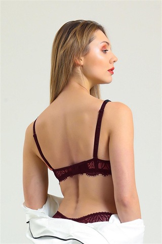 Magic Form 4686 Kadıntaşlı Dantelli Sütyen-bordo Bordo