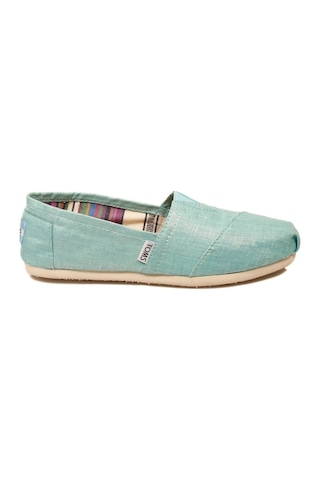 Toms Bayan Espadril Turquoise Metallic Linen Su Yeşili