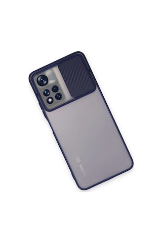 Cosmotex Newface Xiaomi Redmi Note 11t Kılıf Palm Buzlu Kamera Sürgülü Silikon - Lacivert