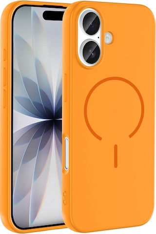 Apple Uyumlu iPhone 17 Kılıf M-safe Şarj Özellikli Zore Meta Kapak - Turuncu Turuncu