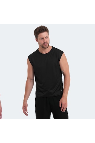 Slazenger VASKA I Erkek Kolsuz Siyah Tişört