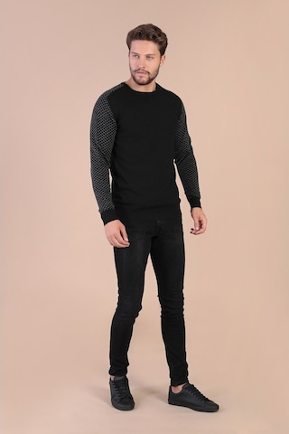 Ferraro Bisiklet Yaka Superfine Yün Kazak - Siyah Siyah (490433728) Siyah
