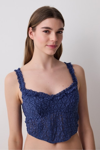 Penti Crinkle Lace Corset Lacivert Büstiyer