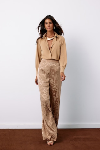 Sateen Desenli Saten Pantolon - Vizon-134957 Vizon
