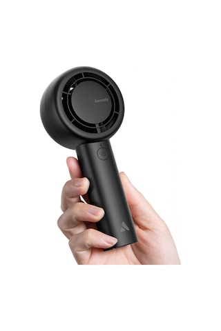 Aecooly Pb01 İç Spiralli Çift Halka Hava Akışı Teknolojili 5 Kademeli Soğutucu El Fanı Siyah