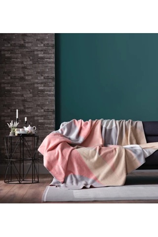 Doqu Scala Battaniye Çift Kişilik Pudra Diğer