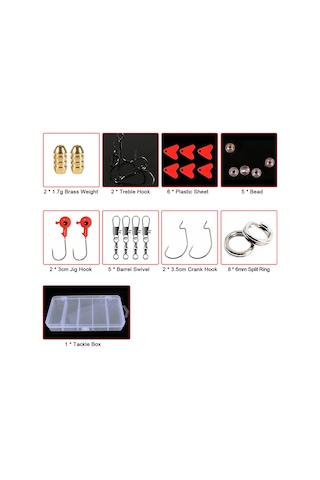 Yuntech01 78 Parça Metal Ve Plastik Olta Yemi Seti - Minnow, Popper, Spoon Yemleri İle Olta Kutusu
