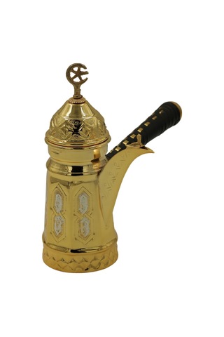 İşleme Motifli Bakır Mırra Cezve 18 Cm