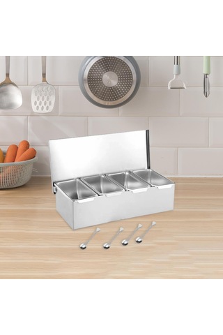 Suntek Baharat Organizatör Kutusu Ayrılabilir Kapları 4-ızgara