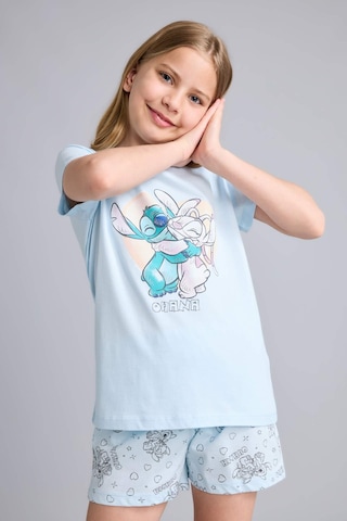 Defacto Dısney Lılo & Stıtch Lisanslı Regular Fıt 2li Pijama Açık Mavi Takımı Kız Çocuk E6241a826smbe773 Mavi-be773