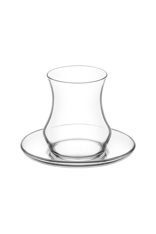 LAV Eda Cam Çay Seti 6 Kişilik 170 ml (6 Çay Bardağı, 6 Çay Tabağı)