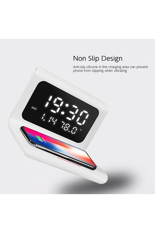 Leezsing "3'ü 1 Arada Akıllı Saat: Kablosuz Şarj, Termometre Ve Alarm Özellikli"