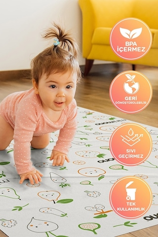 Minimono 3'lü Desen Mama Sandalyesi Altı ve Aktivite Örtüsü