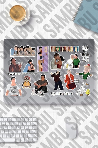Lexroo Friends Temalı Sticker Etiket Seti 2 - Laptop Notebook Telefon